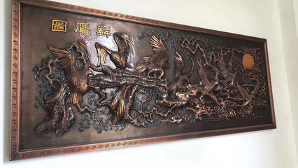 房地產(chǎn)入口純銅浮雕壁畫與手工鍛打銅雕景墻工藝展示及石雕藝術(shù)融合